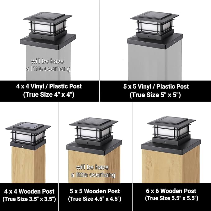 Dynaming 6 Pack Solar Post Cap Lights Outdoor - Image 3