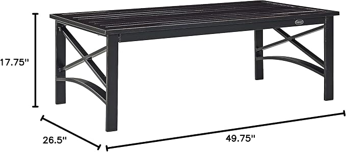 Crosley Furniture Kaplan Weather Resistant Metal Outdoor Coffee Table - Image 3