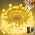 LORRYTE Connectable 43FT 100LED Globe String Lights | 8 Modes Warm White String by LORRYTE