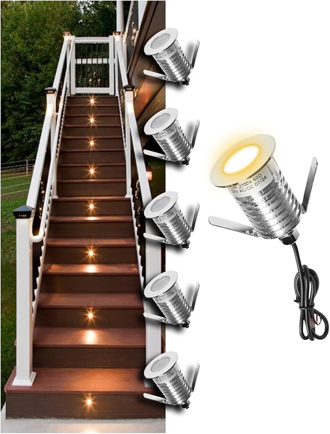 Low Voltage Deck Light 6-Pack, 1W 80 Lumens Landscape Lighting, φ35 mm Recessed by MALORY