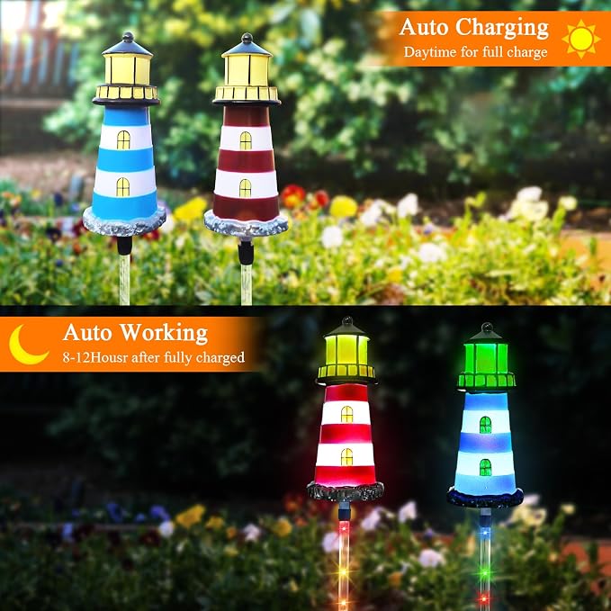Solar Lights Outdoor 2 Pack, Solar Garden Lamps, Outdoor Decorations, Garden - Image 3