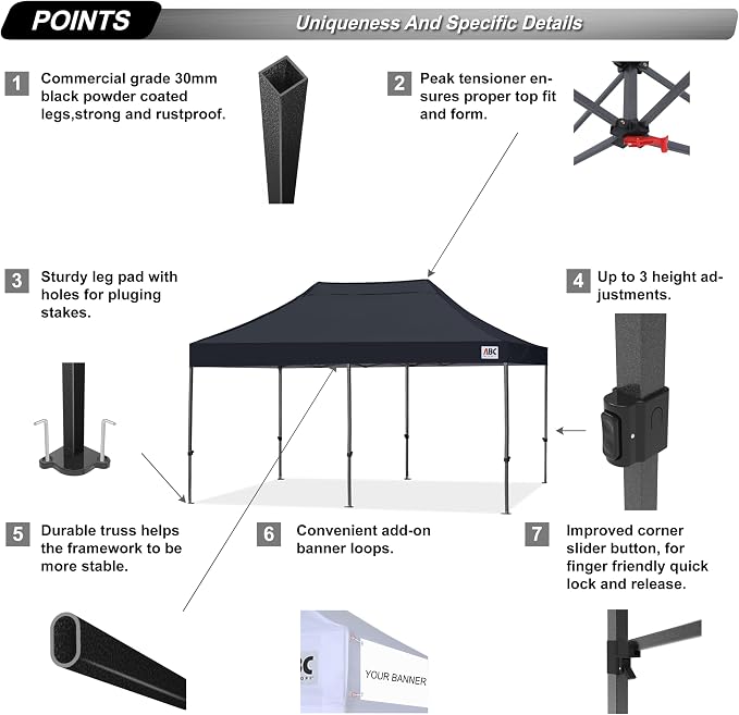 ABCCANOPY 10x20 Easy Pop Up Canopy Tent - Image 3