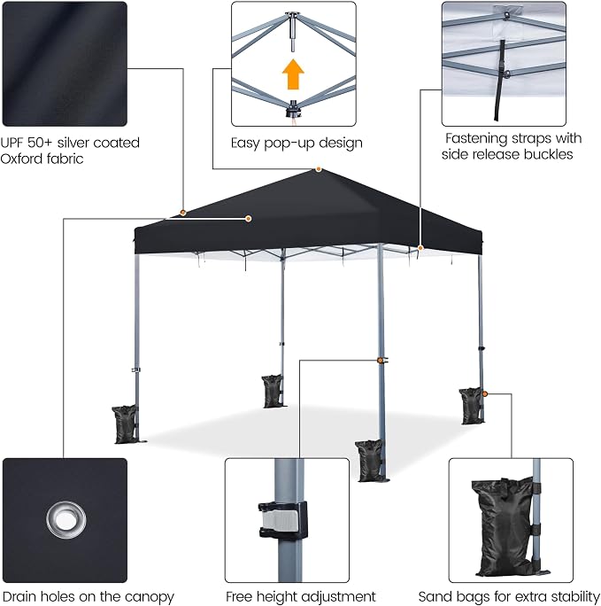 Yaheetech 12x12 Pop Up Canopy Easy Set-up Tent, Portable Outdoor Canopy Instant - Image 4