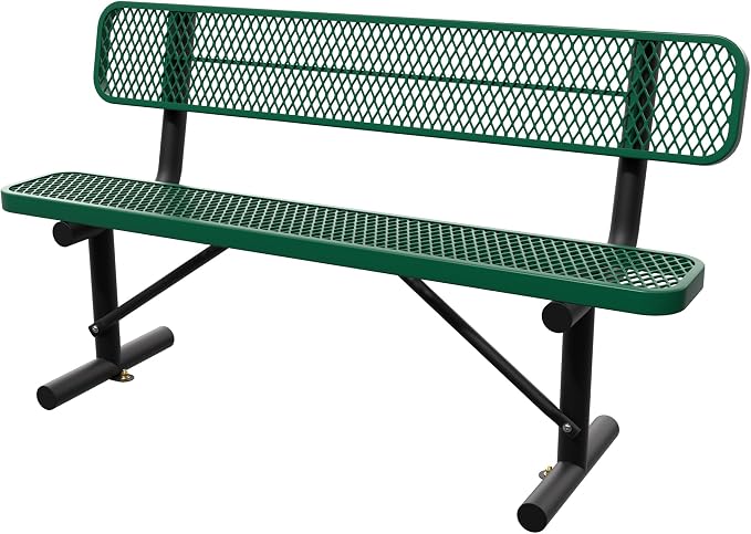 6 Feet Steel Park Bench for Outside, Outdoor Bench by Sunnibety