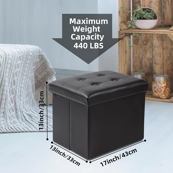 ALASDO Storage Ottoman Footrest Stool Small Ottoman - Image 3
