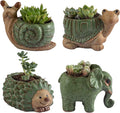 Small Succulent Pots with Drainage, Indoor/Outdoor Ceramic Animal Planter by EnjoylifeChangelife