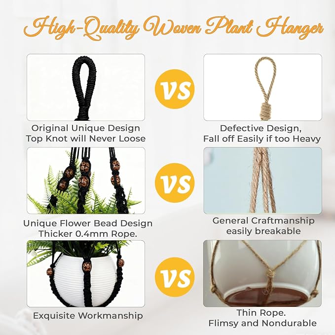 35 Inch Macrame Plant Hanger, Large - Image 6