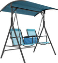 Outsunny 2-Seat Patio Swing Chair, Outdoor Canopy Swing Glider by Outsunny