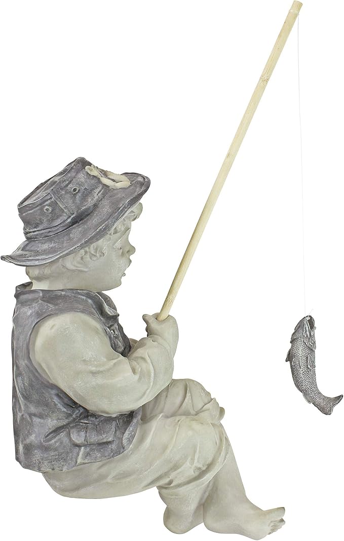 Design Toscano Frederic the Little Fisherman of Avignon Boy Fishing Garden - Image 13