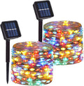 2 Pack Total 200 LED 66FT Solar Powered Copper Wire String Lights Outdoor by DAYLIGHTIR