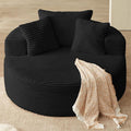 Oversized Round Chair Lounge Chaise Indoor, Upholstered Corduroy Deep Seat by Lakifun