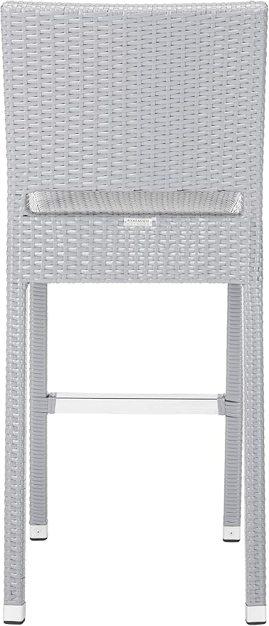 SAFAVIEH Outdoor Collection Bethel Grey Indoor/Outdoor Bar Stool - Image 9