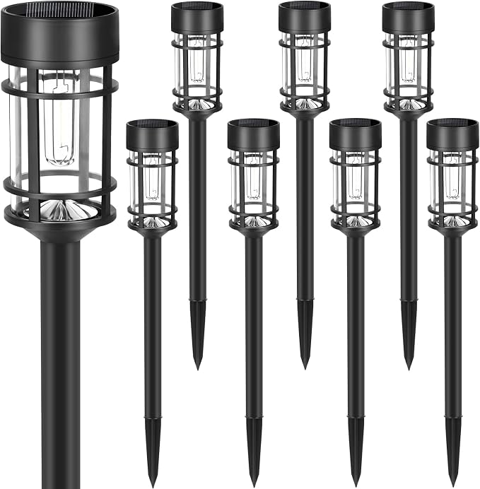Mancra Solar Pathway Lights, 8 Pack LED Solar Lights Outdoor Waterproof - Image 2