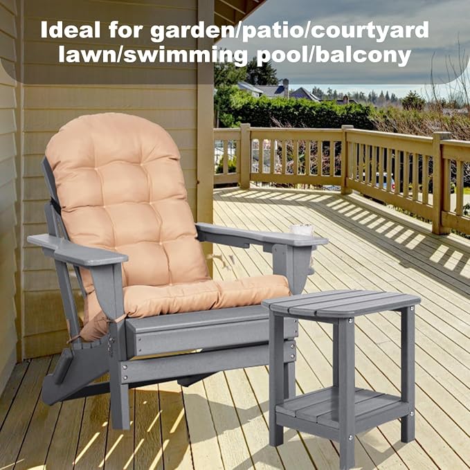 Adirondack Outdoor Side Table, 16.5” HDPE Small Patio Table - Image 4