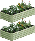 2PCS 4x2x1FT Galvanized Raised Garden Bed, Galvanized Planter Raised Garden by AyenGuard