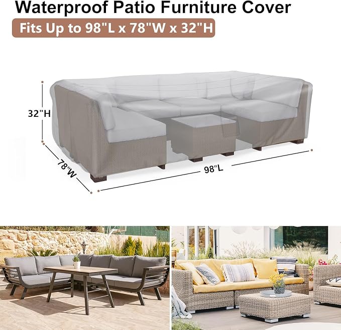 Patio Furniture Covers, Heavy Duty Outdoor Furniture Cover Waterproof, - Image 2
