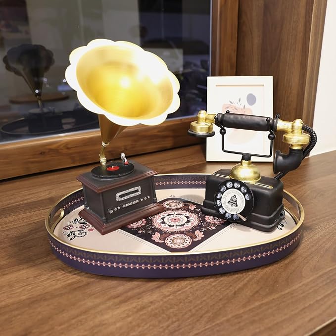 Oval Plastic Serving Tray with Handles, Elegant Decorative Tray - Image 4