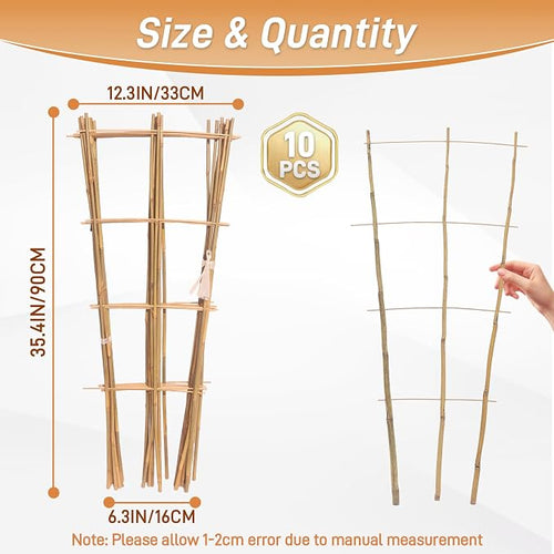 10 Pack 3ft Bamboo Trellis for Climbing Plants - Image 2