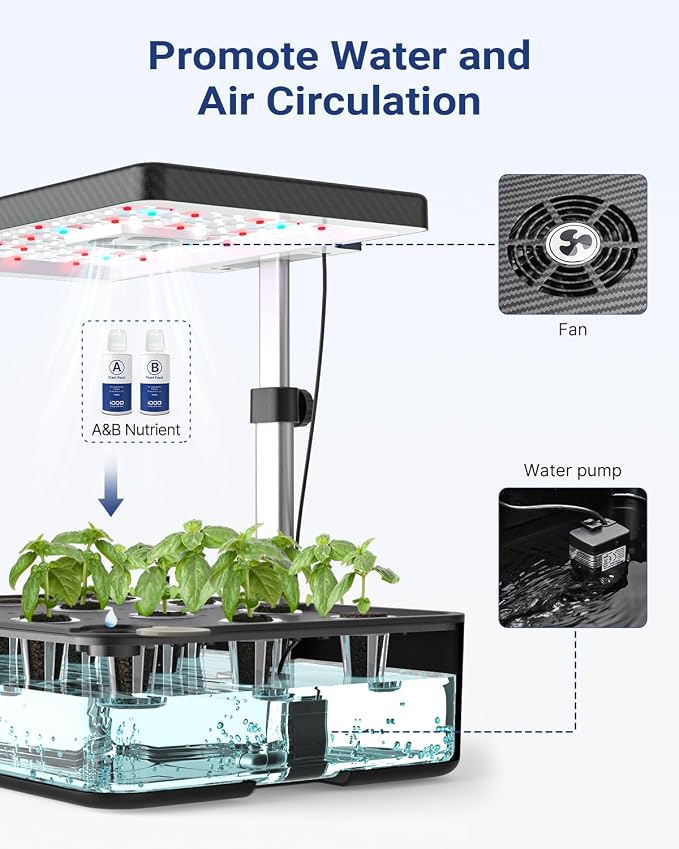 iDOO Hydroponics Growing System Kit 12Pods, Indoor Herb Garden System, - Image 7