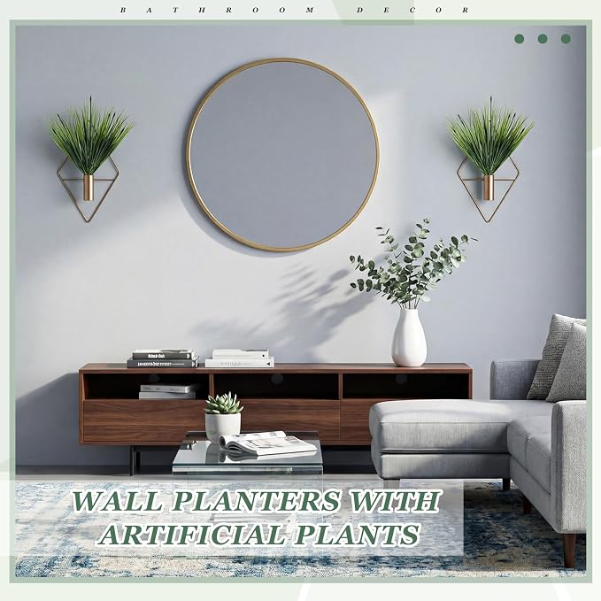 4 Pieces Bronze Wall Decor Hanging Planters - Image 6