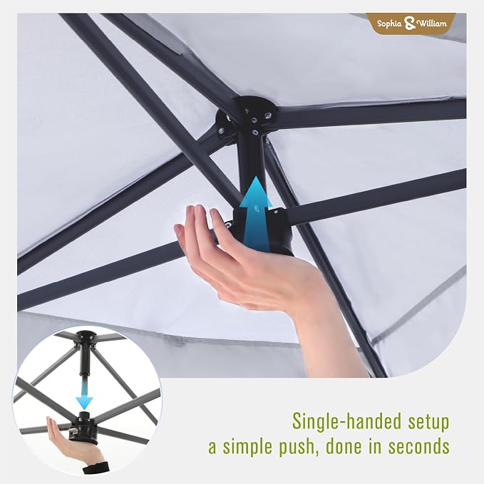 Canopy Tent Pop Up 10x10 ft One Person Push Set Up Tent, Outdoor Canopies - Image 2
