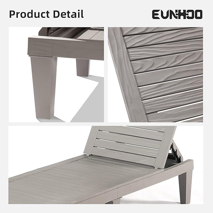 Outdoor Lounge Chaise, Adjustable Pool Lounge Chairs - Image 6