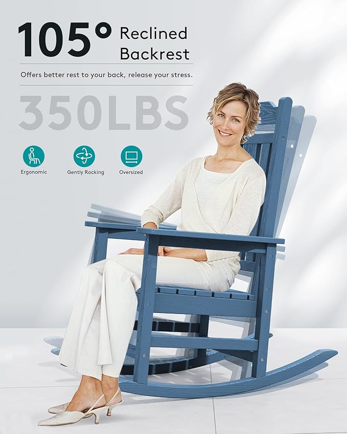 SERWALL HDPE Outdoor Rocking Chair - Image 3