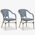 PURPLE LEAF Dining Chair Set of 2 Outdoor French Bistro Chairs Hand-Woven by PURPLELEAF