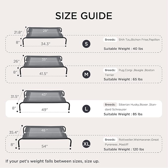 Bedsure Outdoor Elevated Dog Bed Large Sized Dog, Portable Indoor & Outdoor - Image 5