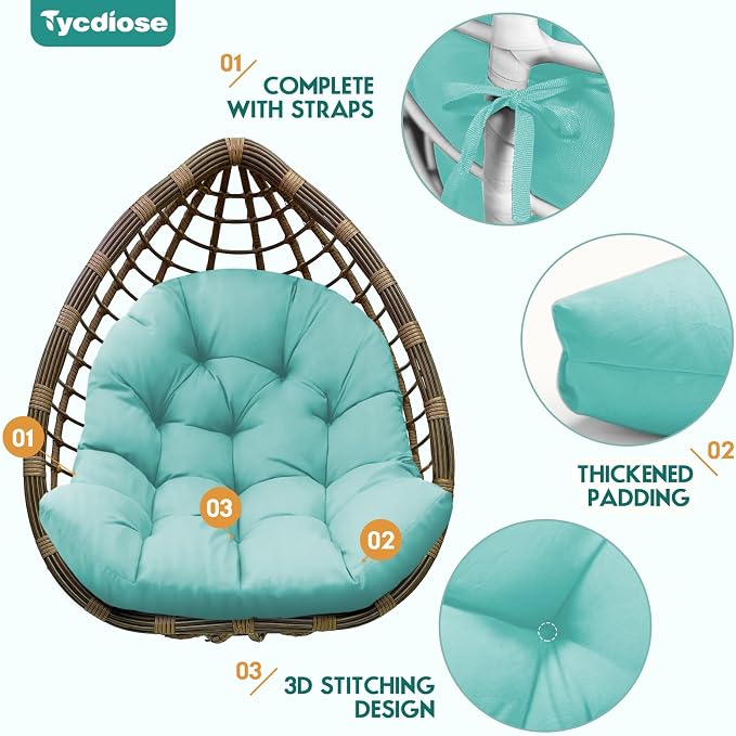Egg Chair Cushion Replacement, Waterproof Outdoor Hanging Egg Chair Cushion - Image 5