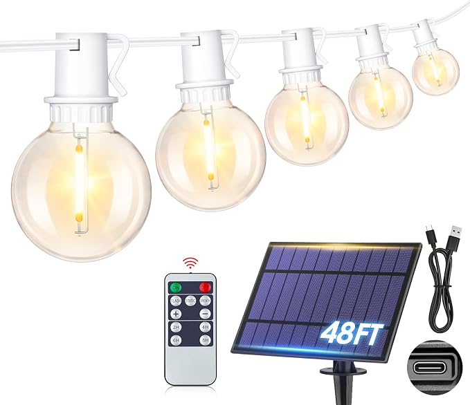 Mlambert 48Ft Solar String Lights, Outdoor Waterproof Patio Lights by Mlambert