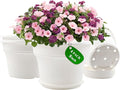 8 Inch Plastic-Flower Pot-for-Indoor Plants, 4 Pack Large Outdoor Planter Pot by Pottiffe