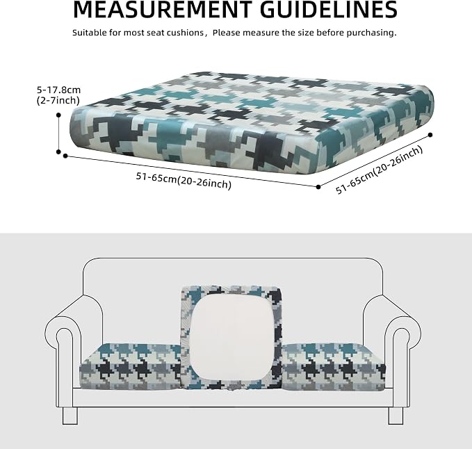 8Pcs Outdoor Cushion Covers, Patio Cushion Covers, Stretch Elastic Slipcovers - Image 2