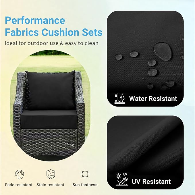 Outdoor Cushions for Patio Furniture, Outdoor Seat Cushion Set 24 x 24 x 4 Inch - Image 3