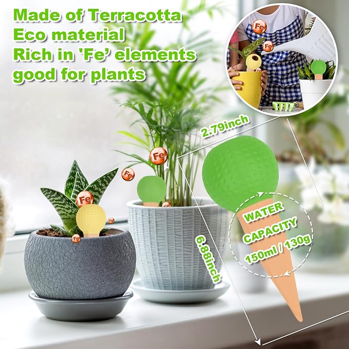 Self Watering Planter Insert Terracotta Watering Spikes Premium Plant Watering - Image 2