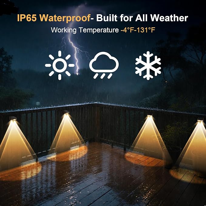 Super Long Lasting Solar Fence Lights Outdoor, Deck Lights Waterproof, Dusk to - Image 8