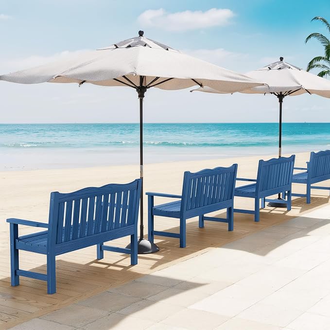 Stoog Outdoor Bench, 2-Person All-Weather HIPS Plastic Garden Bench - Image 7