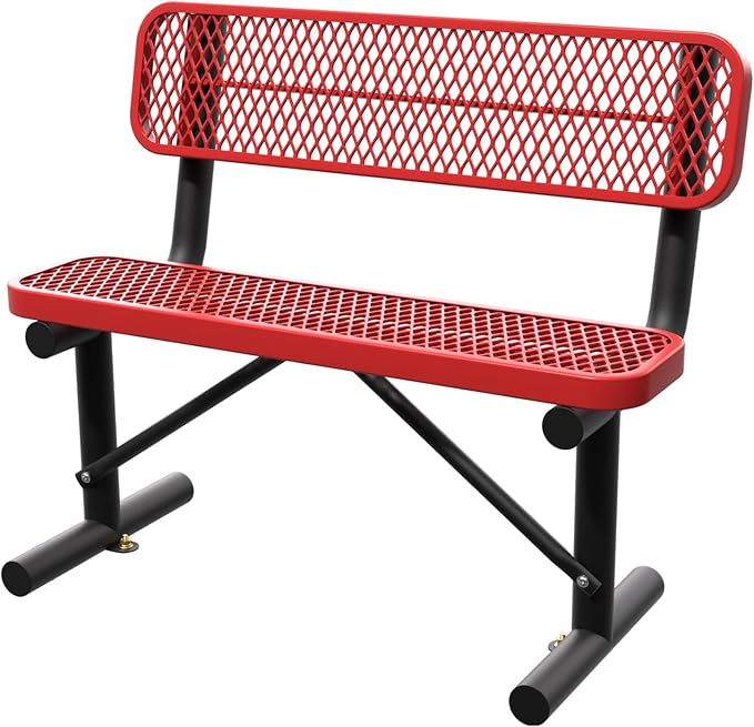 4 Feet Steel Park Bench for Outside, Outdoor Bench by Sunnibety