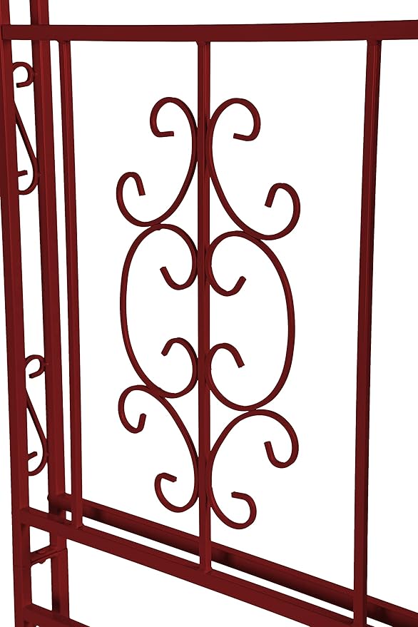 Plow & Hearth Arch Metal Outdoor Garden Arbor, 84 inches Tall, Iron Trellis - Image 3