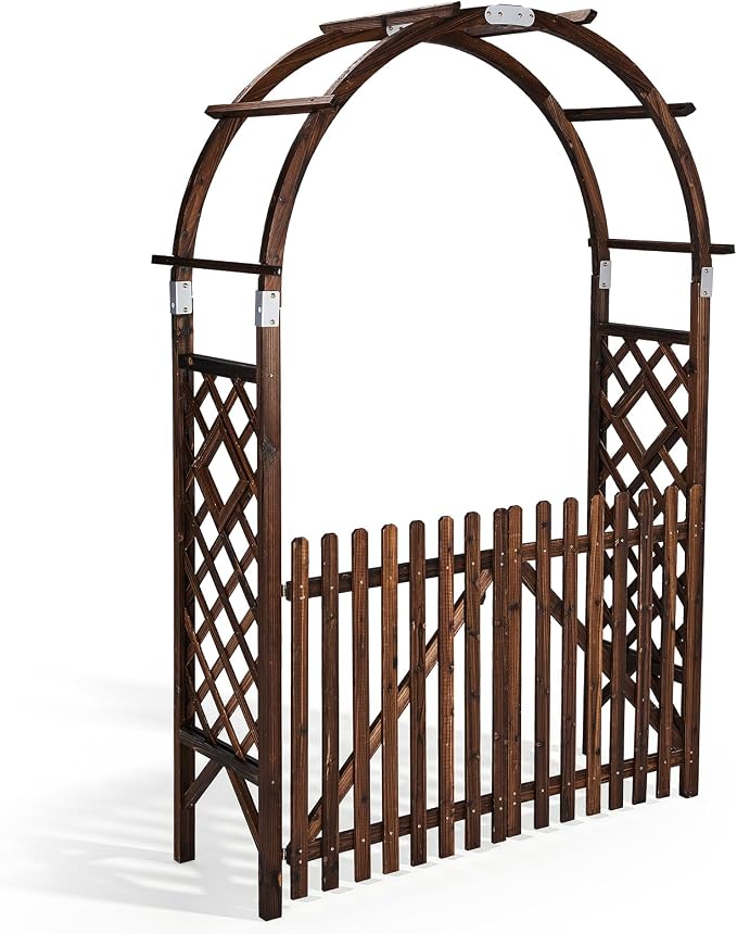 VINGLI Wooden Garden Arbor, Heavy Duty Outdoor Frame Trellis by VINGLI