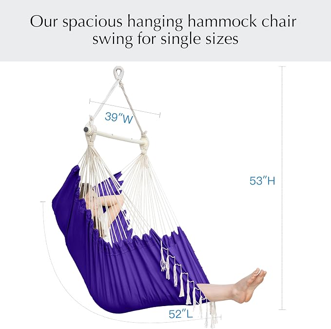 PNAEUT Hammock Chair Hanging Rope Swing - Image 5