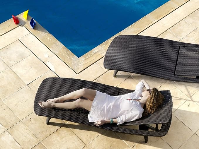 Keter Set of 2 Pacific Sun Lounge Chair Outdoor Chaise Pool Chairs - Image 8