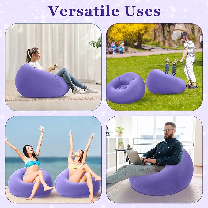 Realspring Inflatable Bean Bag Chairs Outdoor Blow up Camping Chairs Inflatable - Image 7