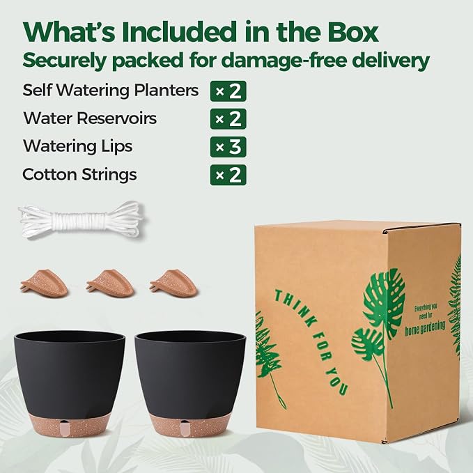 T4U 2 Pack 8 Inch Self Watering Pots - Image 6