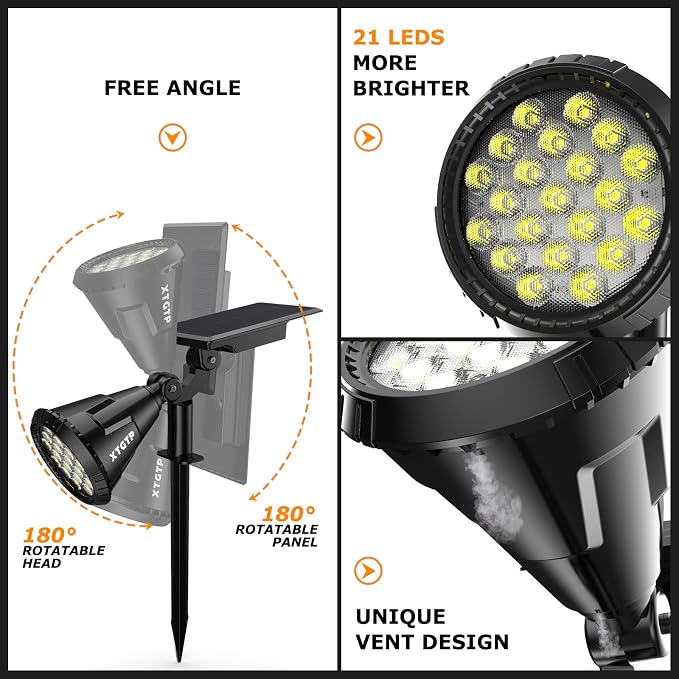 Solar Lights Outdoor, Ultra Bright 21 LEDs IP67 Waterproof Landscape Lighting - Image 7