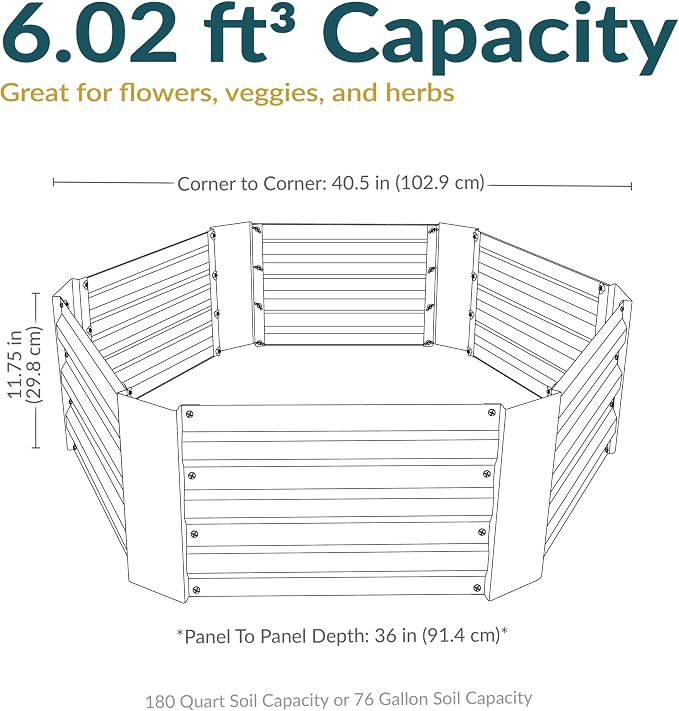 Sunnydaze 11.75" H Raised Metal Garden Bed - Image 6