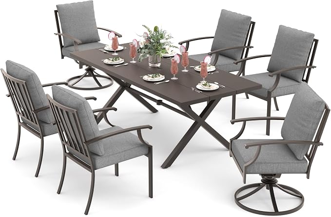 ALAULM 7-Piece Patio Dining Table and Chairs - Image 7