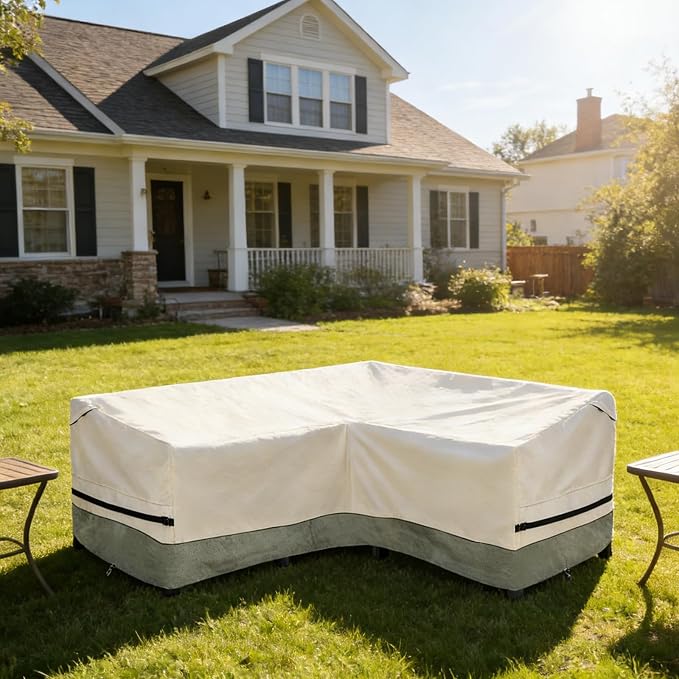 okcool Outdoor Sectional Sofa Cover Waterproof-V-Shaped Patio Furniture Covers - Image 7