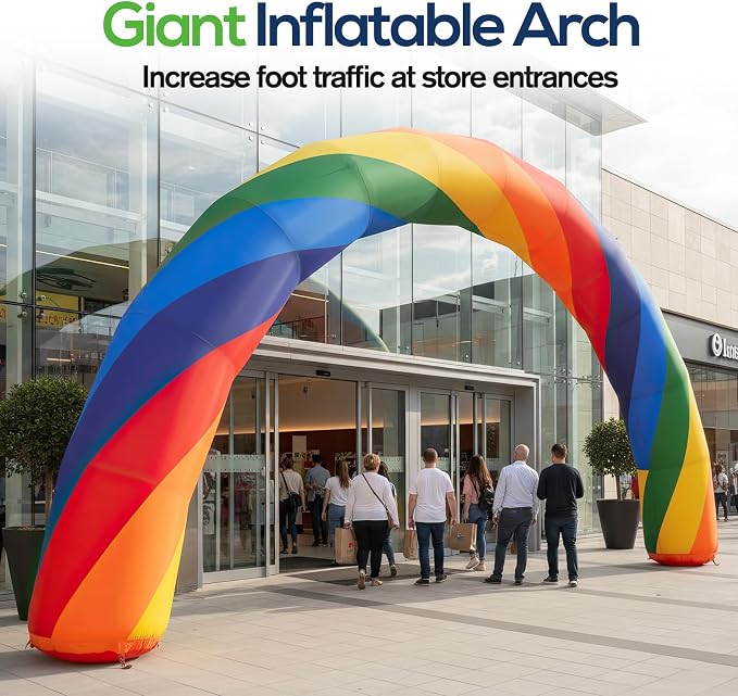 Inflatable Rainbow Arch 20ftx10ft Inflatable Archway Outdoor Holiday Decorations - Image 6