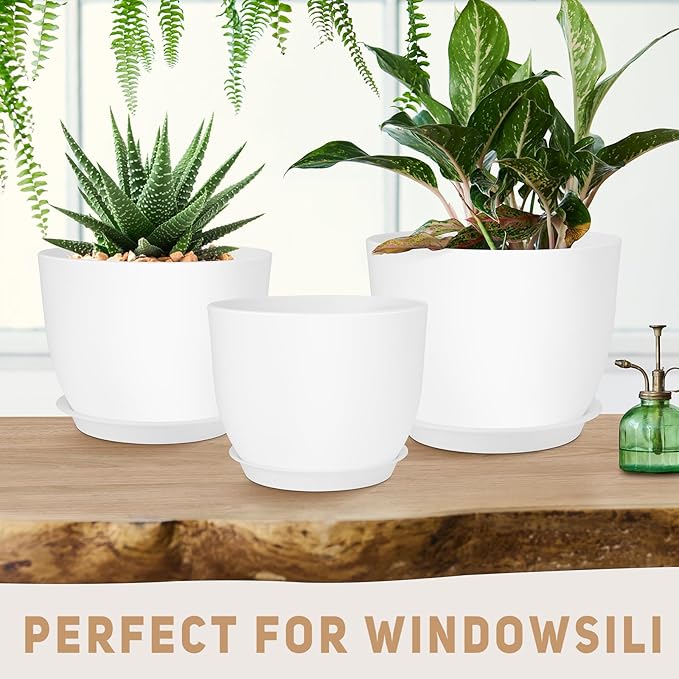 Plant Pots 12/10/9 inch Set of 3, Flower Pots - Image 4